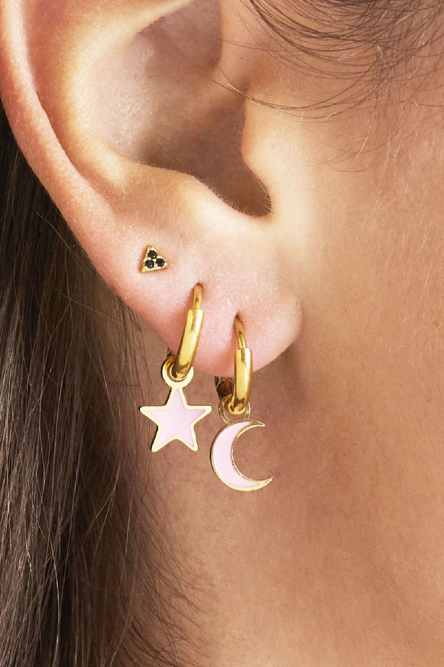 Earrings Pastel Star Blue &amp; Silver Color Stainless Steel Picture2